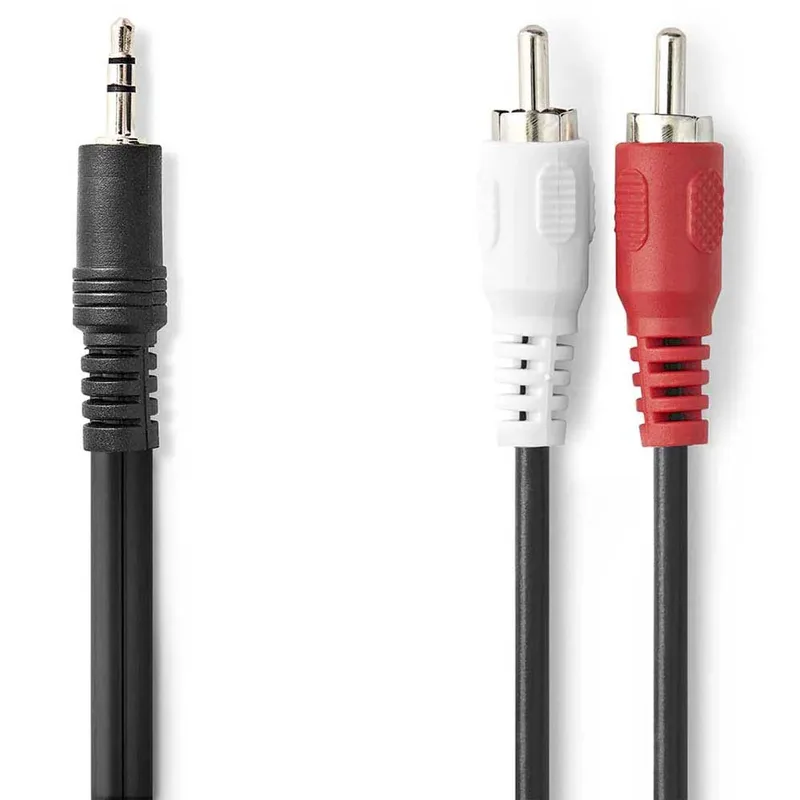 Cagb22200bk100 Stereo Audiokabel M-2x Rca M Vernikkeld 3.5mm 10 M by Nedis – product photo 1 of 3