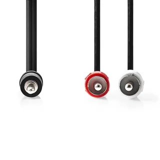 Cagb22200bk100 Stereo Audiokabel M-2x Rca M Vernikkeld 3.5mm 10 M by Nedis – product photo 2 of 3
