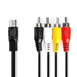Cagl20400bk10 Din-audiokabel Din 5-pins M-4x Rca M Vernikkeld 1 M de Nedis – photo produit 1 sur 2