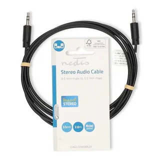 Cagl22000bk20 Stereo Audiokabel M-m Vernikkeld 3.5mm 3.5mm 2 M by Nedis – product photo 3 of 3