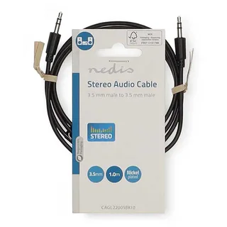 Cagl22005bk10 Stereo Audiokabel M-m Vernikkeld 3.5mm 3.5mm 1 M by Nedis – product photo 3 of 3