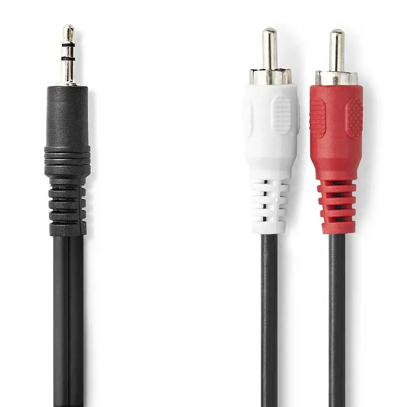 Cagl22200bk30 Stereo Audiokabel M-2x Rca M Vernikkeld 3.5mm 3 M by Nedis – product photo 1 of 3