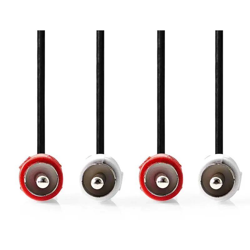 Cagl24200bk10 Stereo Audiokabel 2x Rca M-2x Rca M Vernikkeld 1 M van Nedis – productfoto 2 van 3
