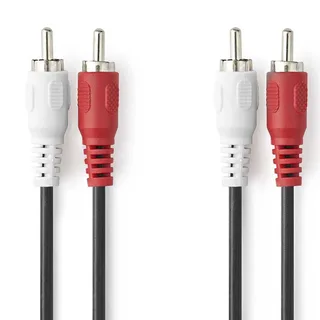 Cagl24200bk100 Stereo Audiokabel 2x Rca M-2x Rca M Vernikkeld 10 M von Nedis – Produktfoto 1 von 3