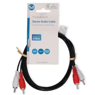 Cagl24200bk15 Stereo Audiokabel 2x Rca M-2x Rca M Vernikkeld 1.5 M by Nedis – product photo 3 of 3