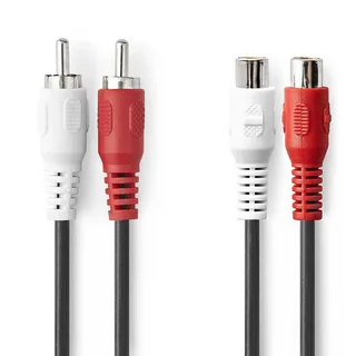 Cagl24205bk100 Stereo Audiokabel 2x Rca M-2x Rca V Vernikkeld 10 M van Nedis – productfoto 1 van 3