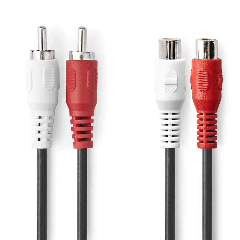 Cagl24205bk100 Stereo Audiokabel 2x Rca M-2x Rca V Vernikkeld 10 M van Nedis – productfoto 1 van 3