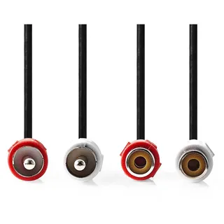Cagl24205bk100 Stereo Audiokabel 2x Rca M-2x Rca V Vernikkeld 10 M van Nedis – productfoto 2 van 3