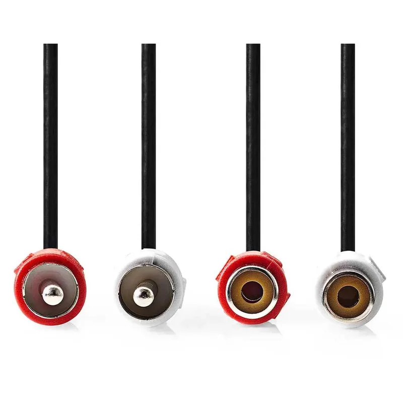 Cagl24205bk100 Stereo Audiokabel 2x Rca M-2x Rca V Vernikkeld 10 M van Nedis – productfoto 2 van 3
