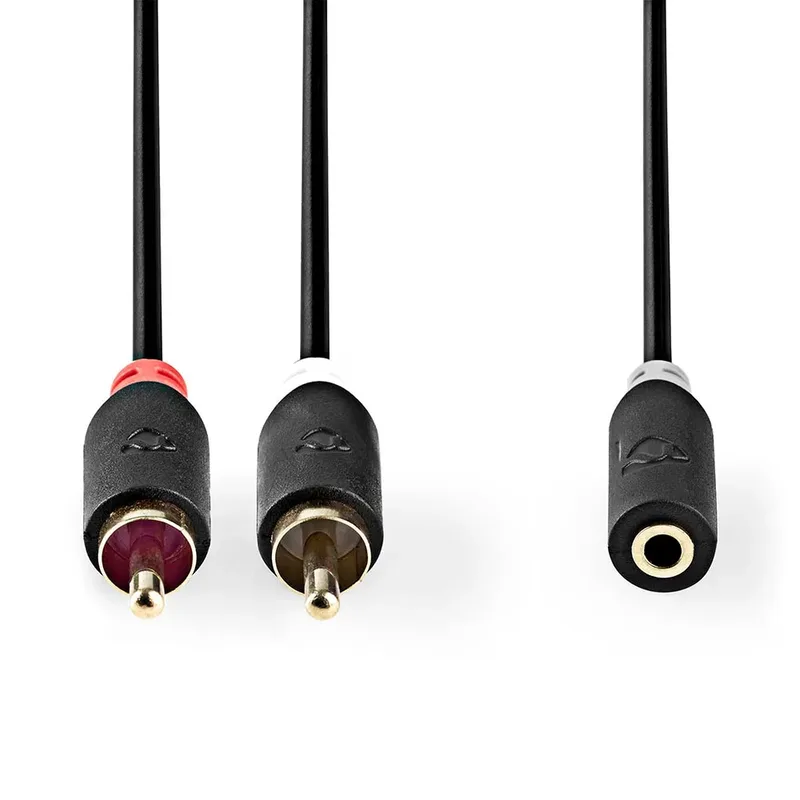 Goud Cabw22255at10 Stereo Audiokabel 2x Rca M-v Verguld 3.5mm 1 M by Nedis – product photo 2 of 2
