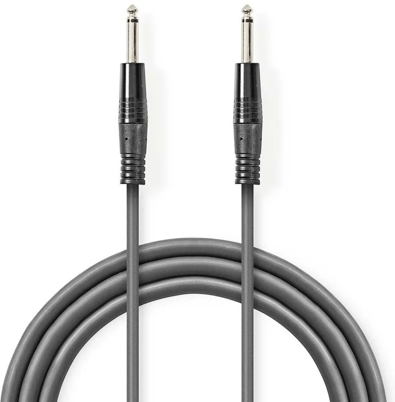 Mono-Audiokabel - 6,35 mm Male - 6,35 mm Male - Vernikkeld - 3.00 m - Rond - PVC by Nedis in Dark grey – product photo