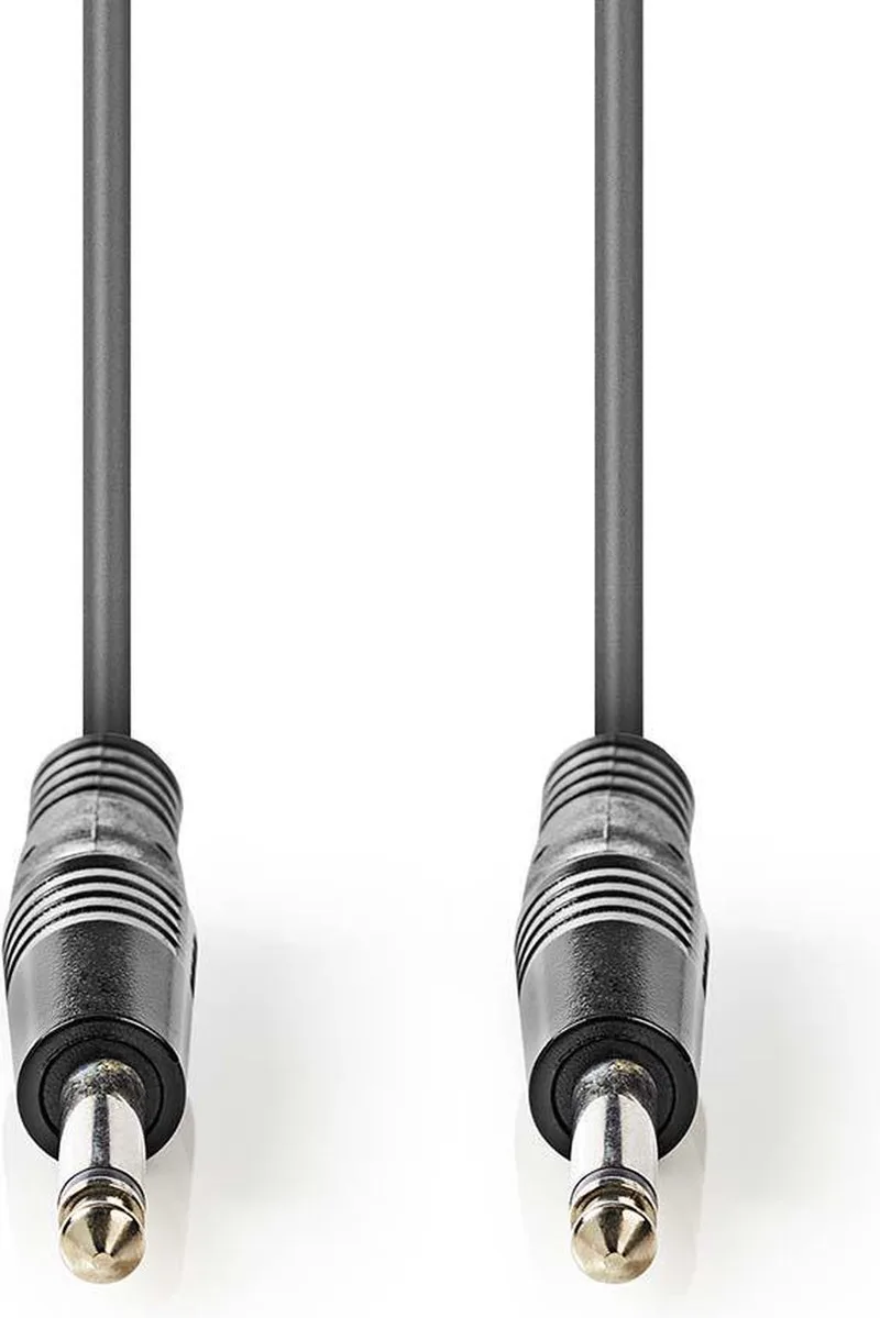 Mono-Audiokabel - 6,35 mm Male - 6,35 mm Male - Vernikkeld - 5.00 m - Rond - PVC från Nedis i Mörkgrå – produktbild