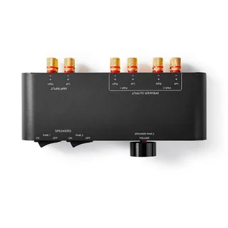 Nedis 2-poorts Luidsprekerbedieningskast Met Bananenstekkers 60w/kanaal Volumeregeling Aluminium by Nedis – product photo 4 of 6