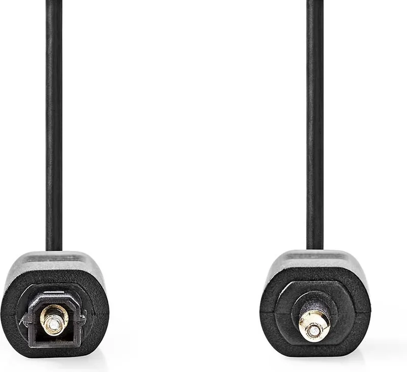 Optische Audiokabel - TosLink Male - Mini-Toslink - 1.00 m - Rond - PVC - Label fra Nedis i Sort – produktbillede