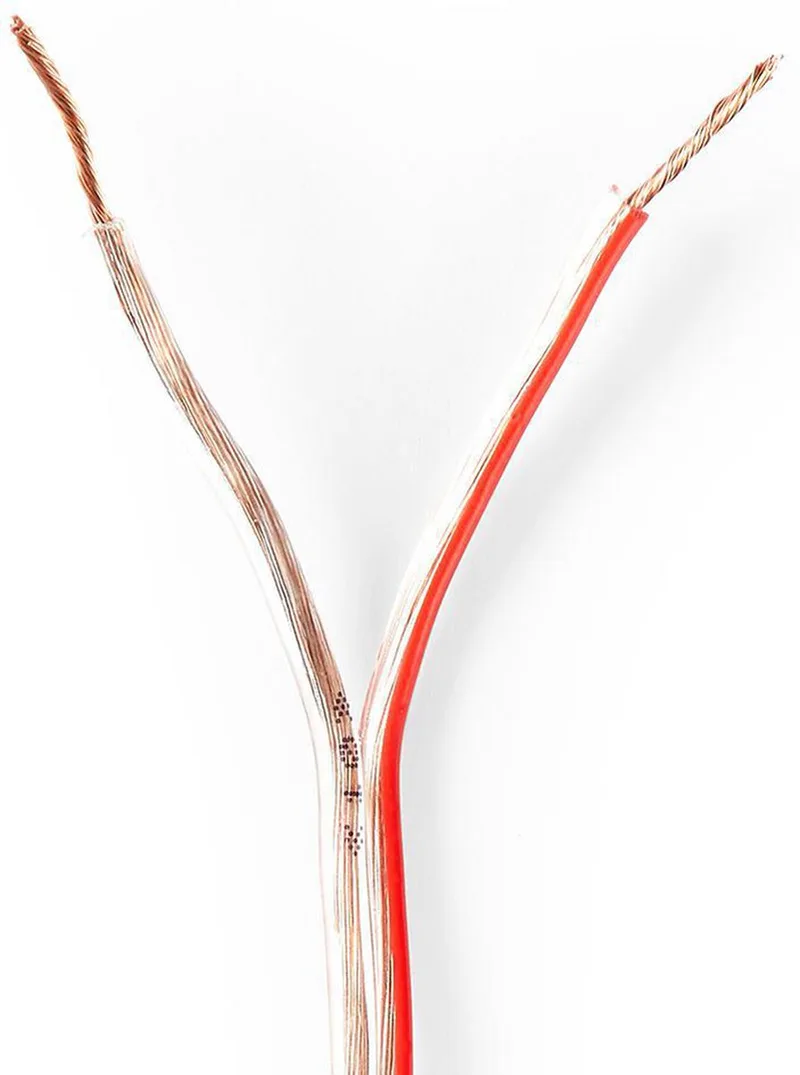 Speaker-Kabel - 2 x 0.75 mm² - CCA - 15.0 m - Rond - PVC - Folieverpakking van Nedis in Transparant – productfoto