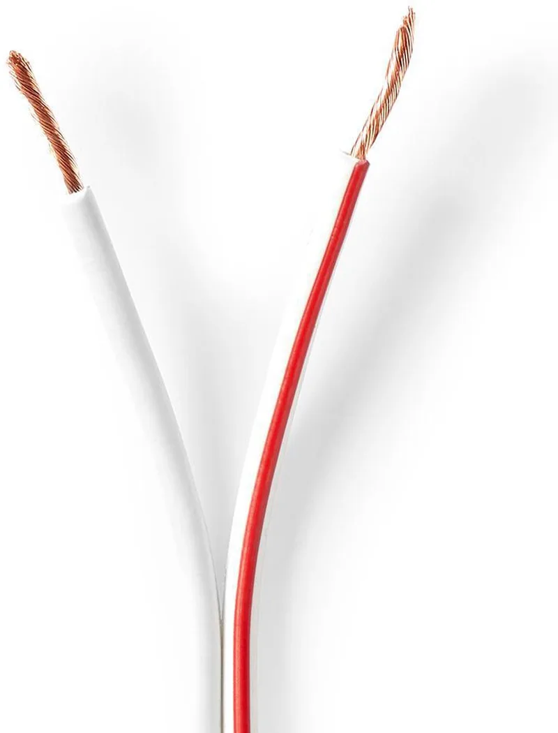 Speaker-Kabel - 2 x 1.50 mm² - Koper - 100 m - Rond - PVC - Rol de Nedis en Blanc – photo produit