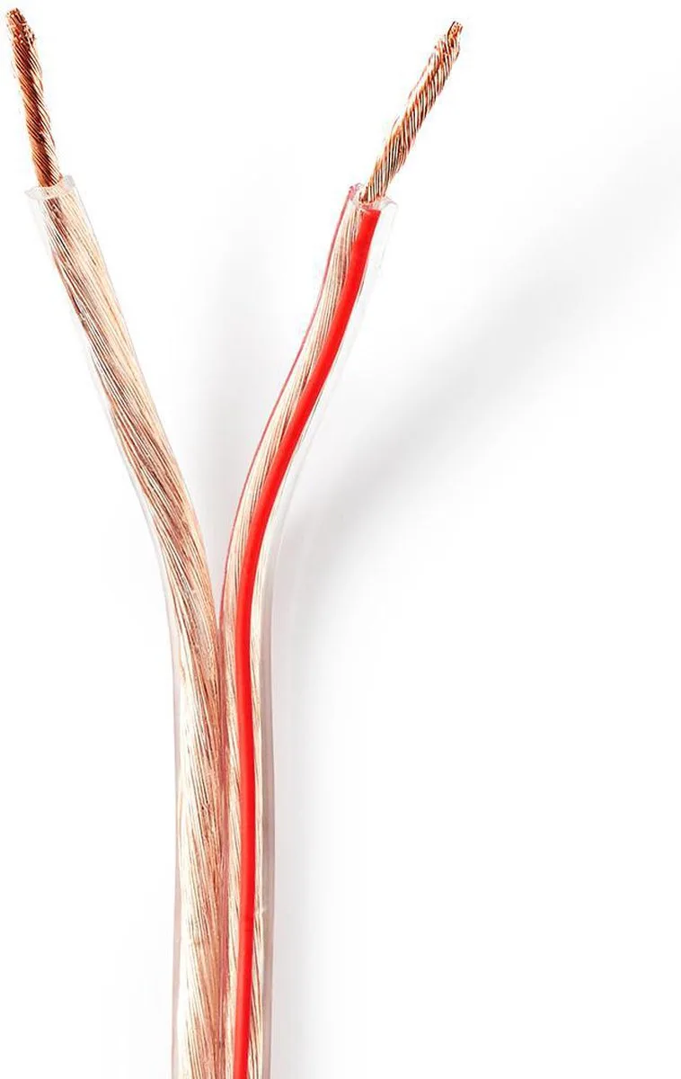 Speaker-Kabel - 2 x 2.50 mm² - Koper - 100 m - Rond - PVC - Rol by Nedis in Transparent – product photo