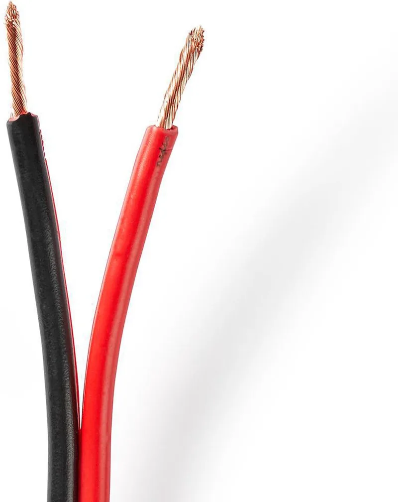 Speaker-Kabel - 2 x 2.50 mm² - Koper - 100 m - Rond - PVC - Rood / Rol by Nedis in Black – product photo