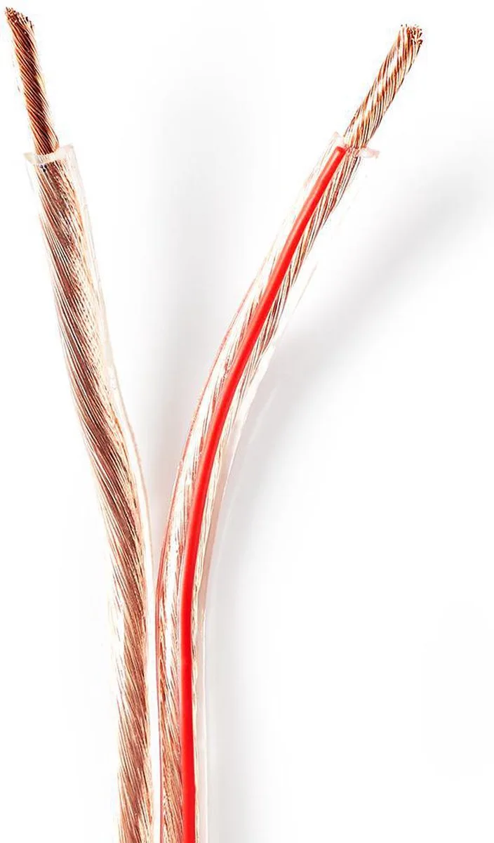 Speaker-Kabel - 2 x 4.00 mm² - Koper - 25.0 m - Rond - PVC - Rol van Nedis in Transparant – productfoto