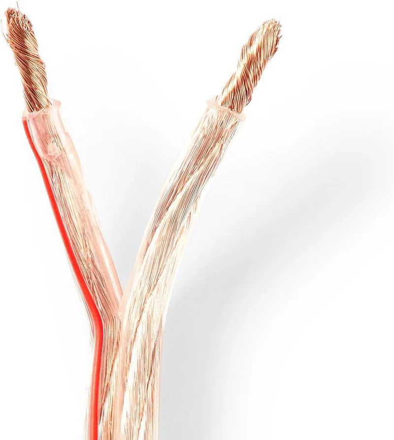 Speaker-Kabel - 2 x 6.00 mm² - CCA - 25.0 m - Rond - PVC - Folieverpakking van Nedis in Transparant – productfoto