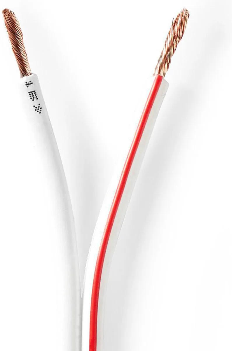 Speaker-Kabel | 2x 2.50 mm² | CCA | 15.0 m | Rond | PVC | Folieverpakking de Nedis en Blanc – photo produit