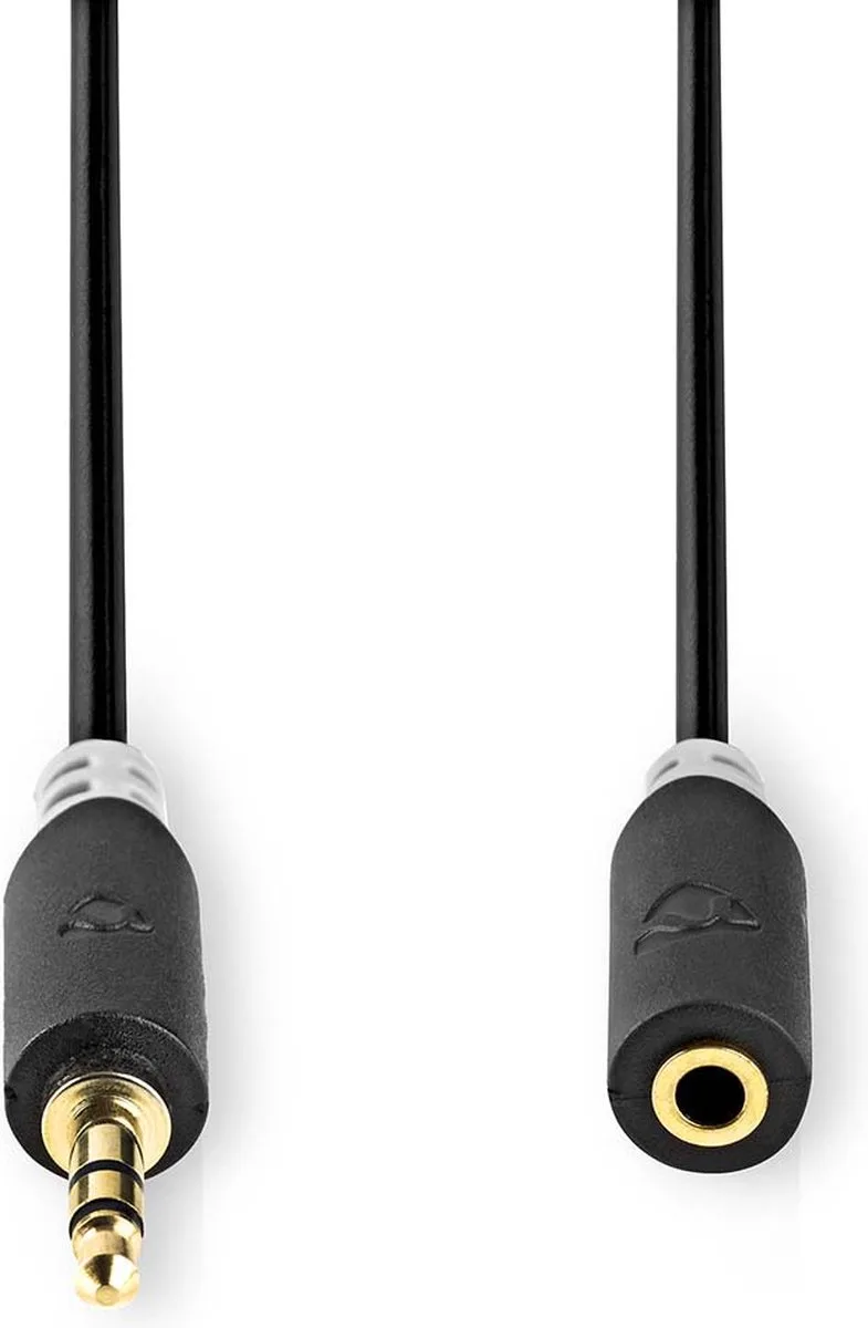 Stereo-Audiokabel - 3,5 mm Male - 3,5 mm Female - Verguld - 10.0 m - Rond - Window Box by Nedis in Anthracite – product photo