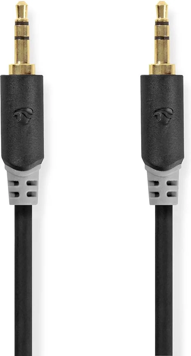 Stereo-Audiokabel - 3,5 mm Male - 3,5 mm Male - Verguld - 2.00 m - Rond - Doos by Nedis in Anthracite – product photo