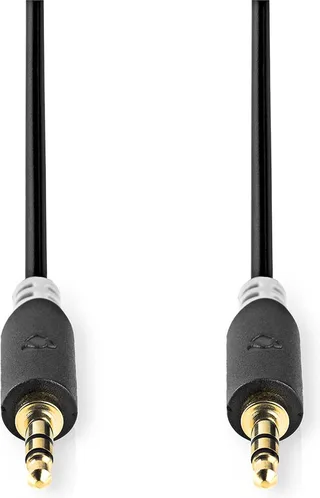 Stereo-Audiokabel - 3,5 mm Male - 3,5 mm Male - Verguld - 5.00 m - Rond - Doos van Nedis in Antraciet – productfoto 1 van 2