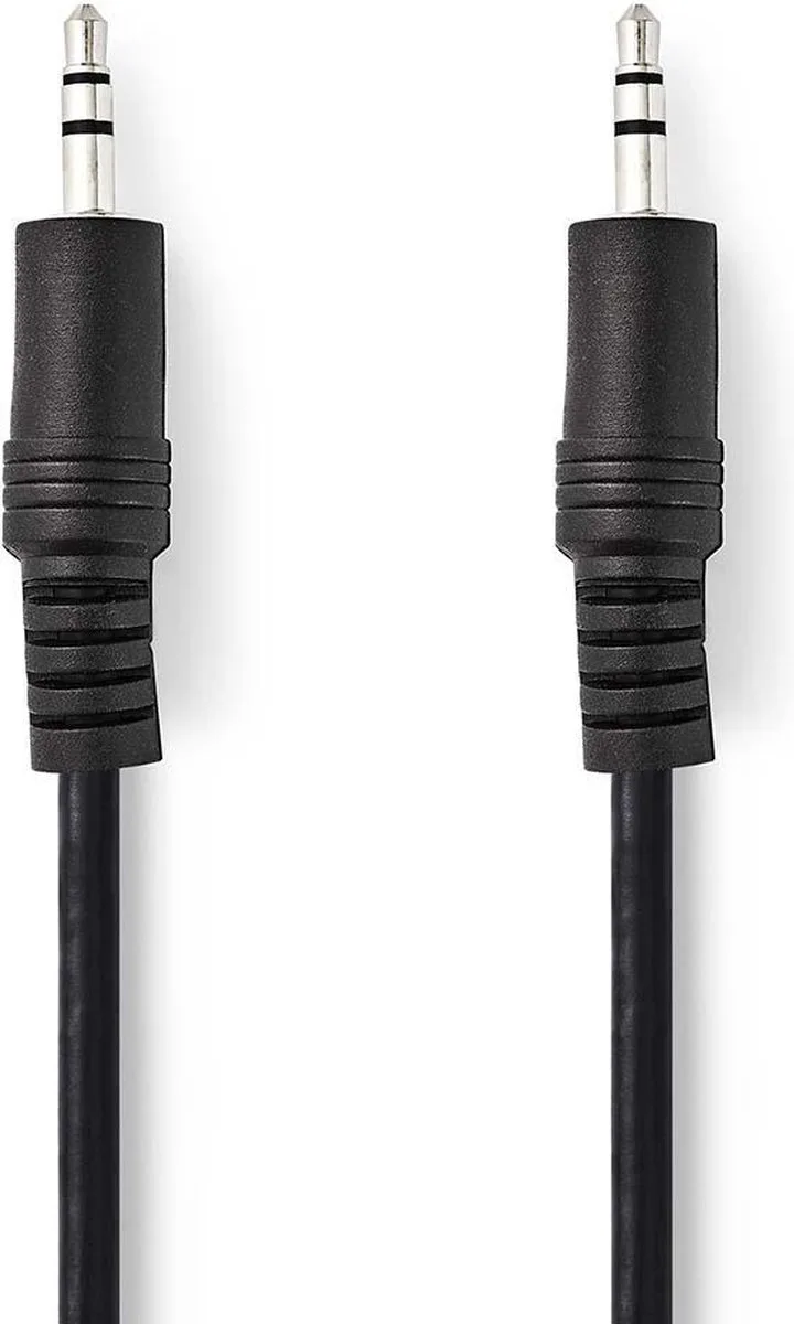 Stereo-Audiokabel - 3,5 mm Male - 3,5 mm Male - Vernikkeld - 0.50 m - Rond - Doos van Nedis in Zwart – productfoto