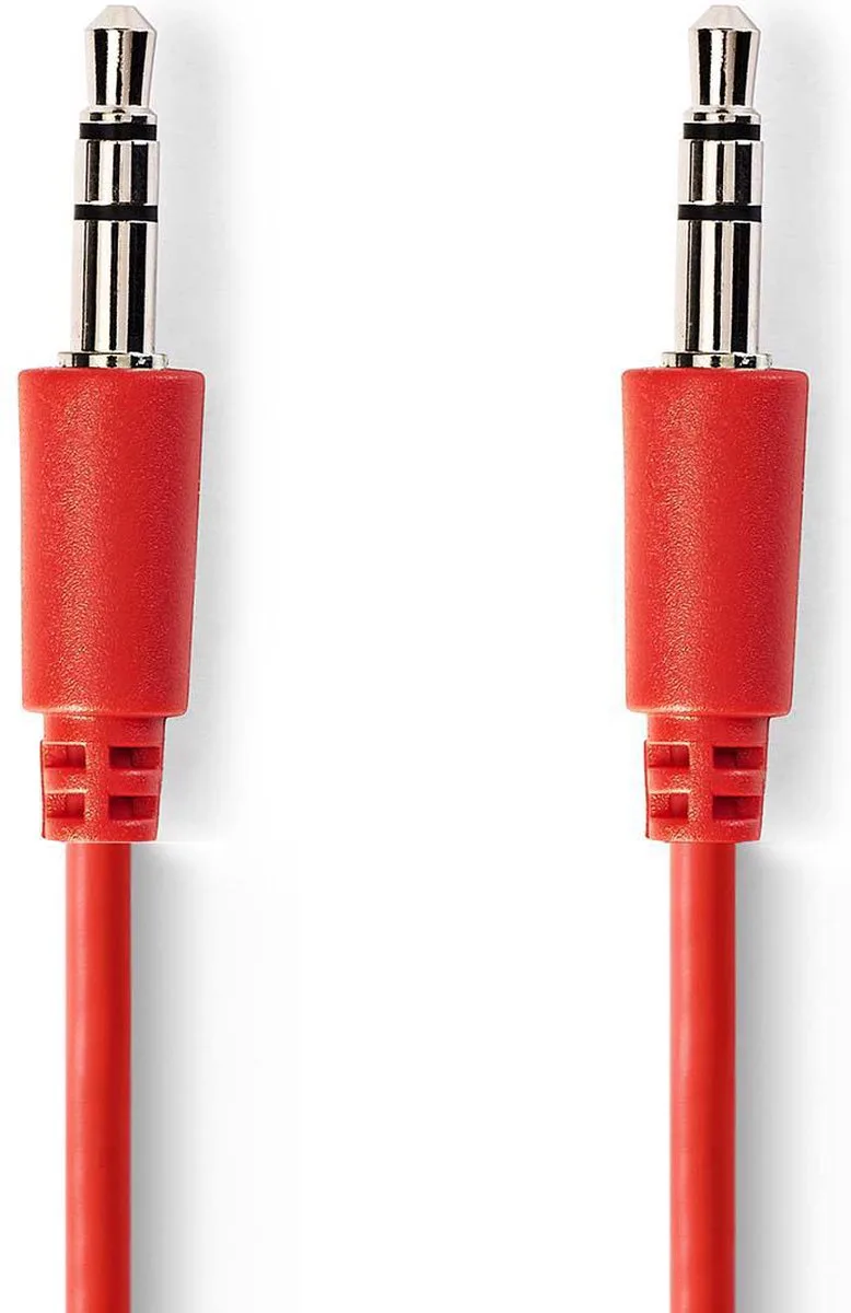 Stereo-Audiokabel | 3,5 mm Male | 3,5 mm Male | Vernikkeld | 1.00 m | Rond | Polybag by Nedis in Red – product photo