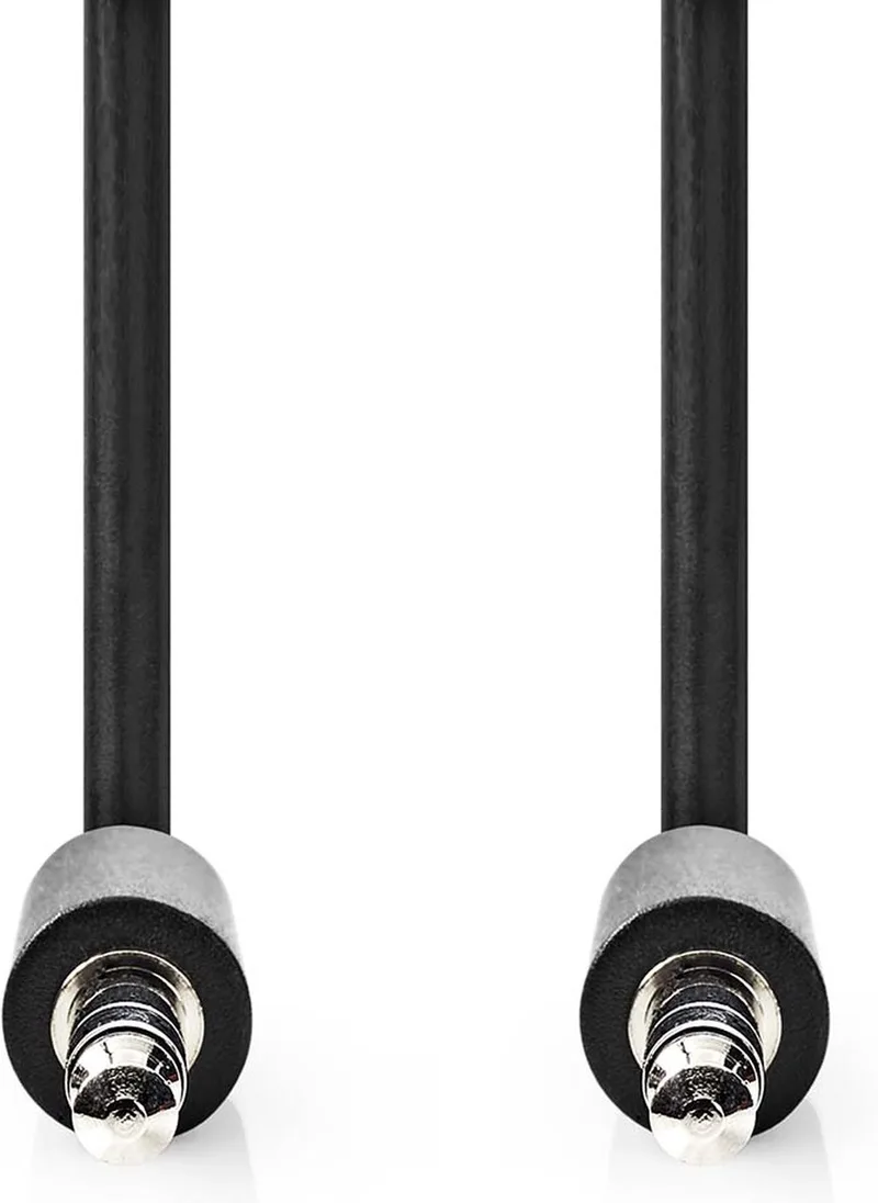 Stereo-Audiokabel - 3,5 mm Male - 3,5 mm Male - Vernikkeld - 2.00 m - Rond - Envelop van Nedis in Zwart – productfoto
