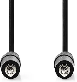 Stereo-Audiokabel - 3,5 mm Male - 3,5 mm Male - Vernikkeld - 2.00 m - Rond - Label van Nedis in Zwart – productfoto 1 van 2