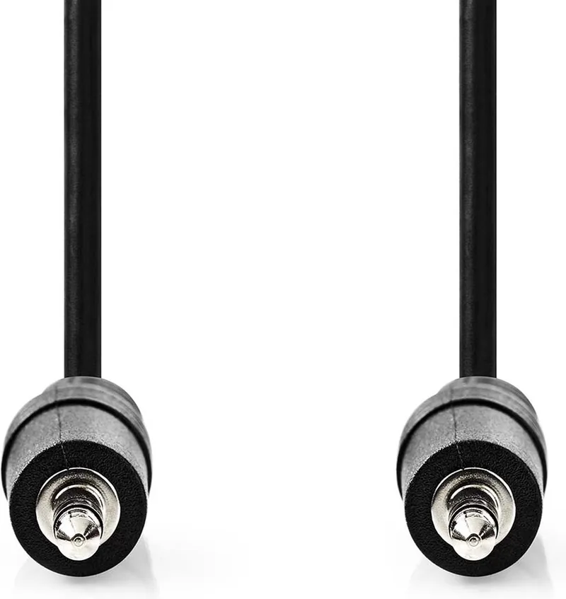Stereo-Audiokabel - 3,5 mm Male - 3,5 mm Male - Vernikkeld - 2.00 m - Rond - Label van Nedis in Zwart – productfoto 1 van 2