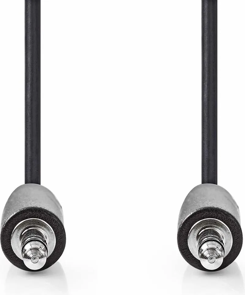 Stereo-Audiokabel - 3,5 mm Male - 3,5 mm Male - Vernikkeld - 5.00 m - Rond - Doos by Nedis in Black – product photo