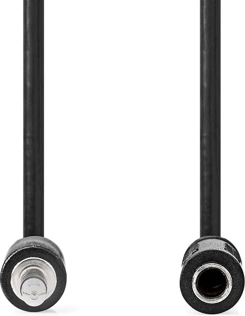 Stereo-Audiokabel - 3,5 mm Male - 6,35 mm Female - Vernikkeld - 0.20 m - Rond - Envelop by Nedis in Black – product photo