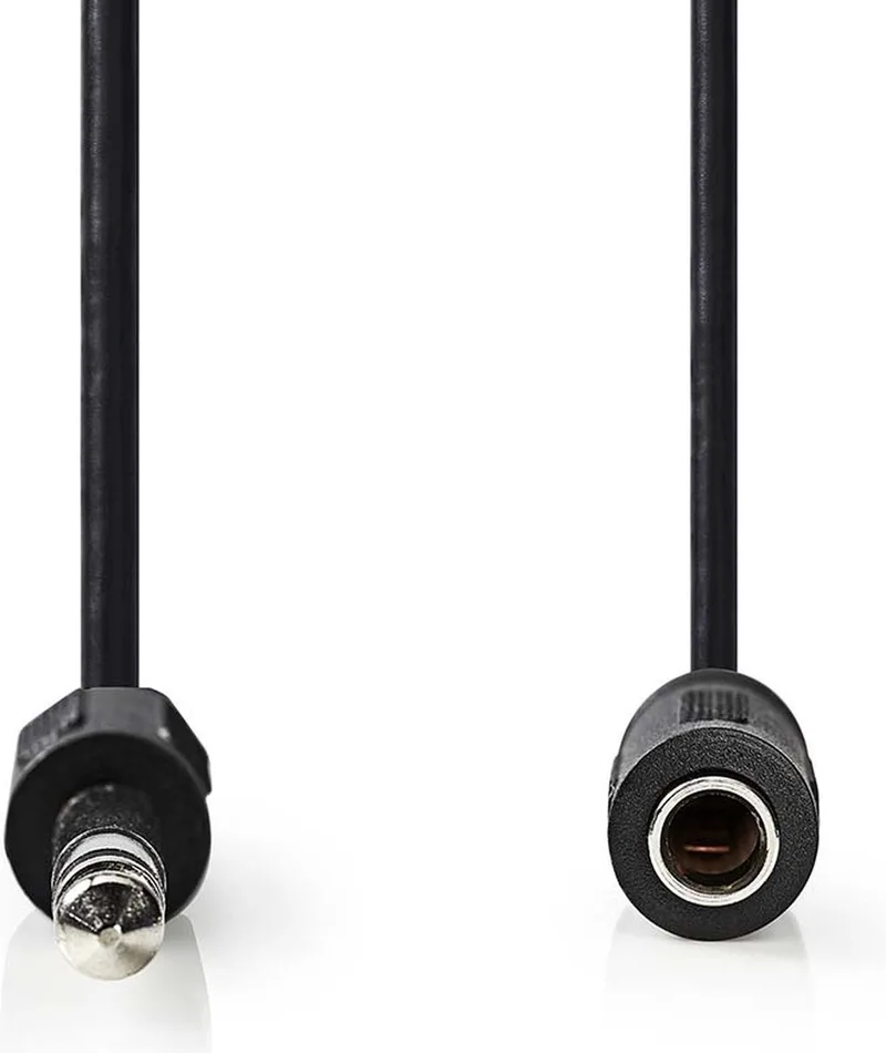 Stereo-Audiokabel - 6,35 mm Male - 6,35 mm Female - Vernikkeld - 5.00 m - Rond - Label van Nedis in Zwart – productfoto