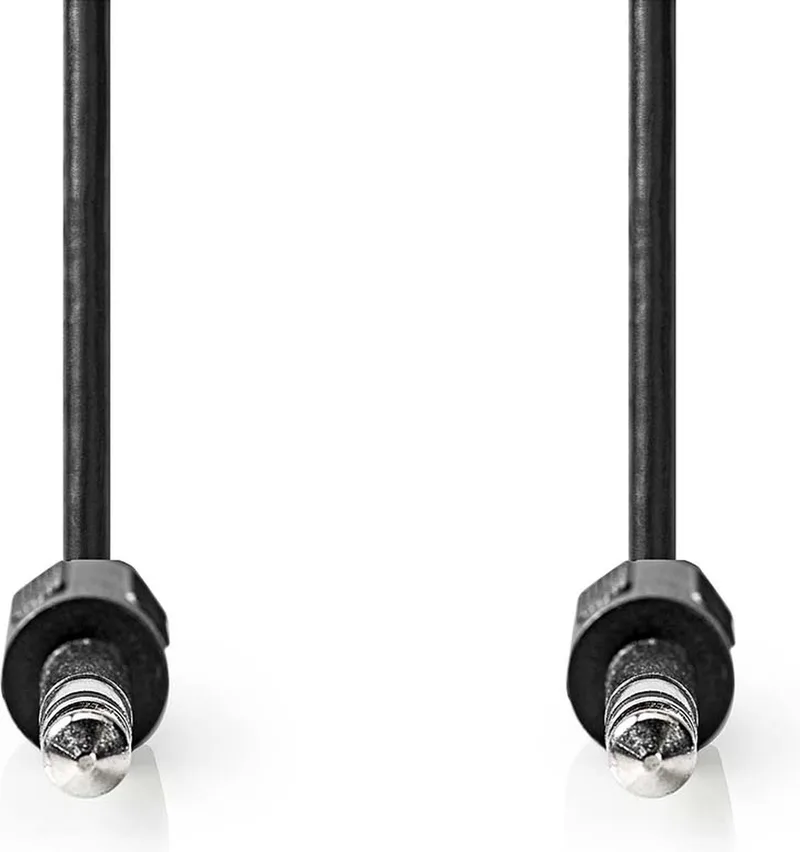 Stereo-Audiokabel - 6,35 mm Male - 6,35 mm Male - Vernikkeld - 2.00 m - Rond - Label van Nedis in Zwart – productfoto