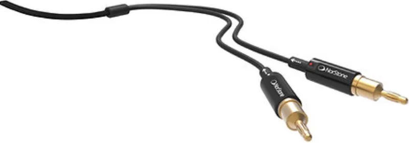 Arran luidsprekerkabel MC | 99.99% OFC TC koper | 2 x 1,53 mm2 AWG16 | 24K vergulde connectoren | stereoset 2 stuks 3,0 meter van NorStone in Zwart – productfoto