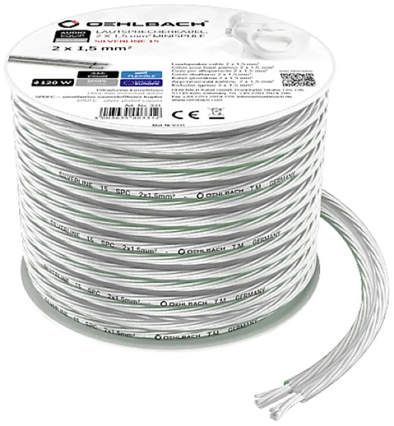 D1C330 Luidsprekerkabel 2 x 1.5 mm² + 2 x 1.5 mm² 1 stuk(s) by Oehlbach in Transparent – product photo 2 of 2