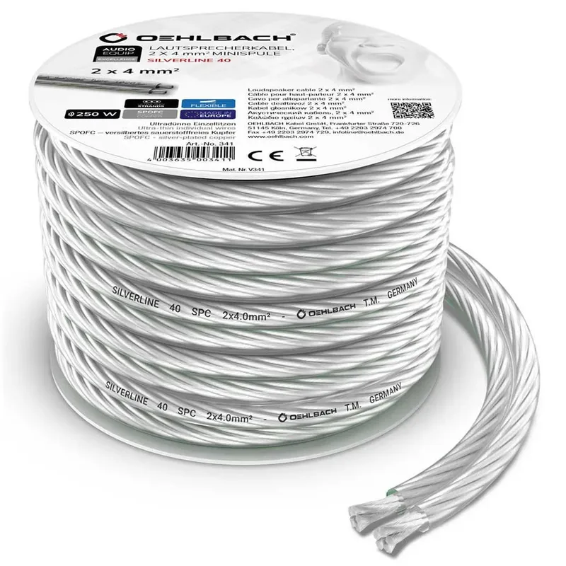 D1C341 Luidsprekerkabel 2 x 4 mm² 1 stuk(s) by Oehlbach in Transparent – product photo 3 of 4