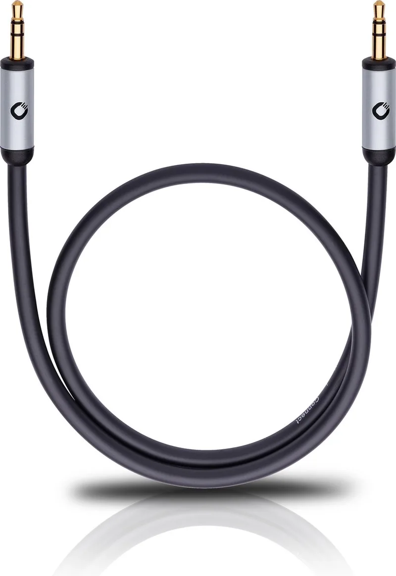 Mobiele audiokabel, 3,5 mm jack naar 3,5 mm jack lengte 3 meter van Oehlbach in Zwart – productfoto