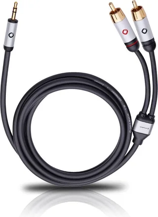 Mobiele audiokabel, 3,5 mm jack naar cinch lengte 1,5 meter by Oehlbach in Black – product photo 1 of 2