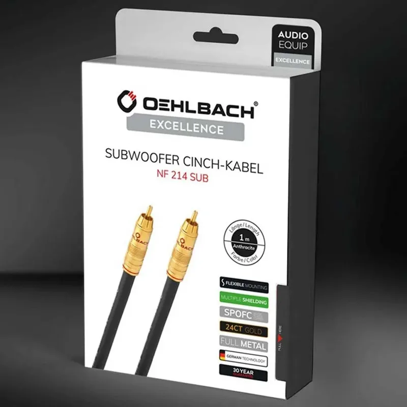 NF 214 SUB Subwoofer-cinchkabel 2 meter de Oehlbach en Anthracite – photo produit 2 sur 2
