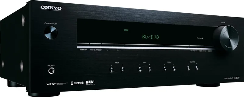 TX-8220 Stereo 2.1 Receiver- 2x 80W, Speaker A/B, DAB+, Bluetooth van Onkyo in Zwart – productfoto