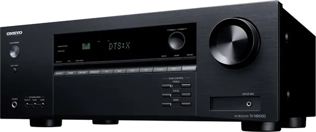 TX-NR5100 Black AV-receiver | 7.2 | DAB+ radio, FM radio, internetradio | Bluetooth | Wi-Fi | Multiroom | Works with Sonos | DTS Play-Fi | AirPlay 2 | Chromecast | Streaming Services | 8K | HDMI 2.1 | Klipsch Optimize Mode