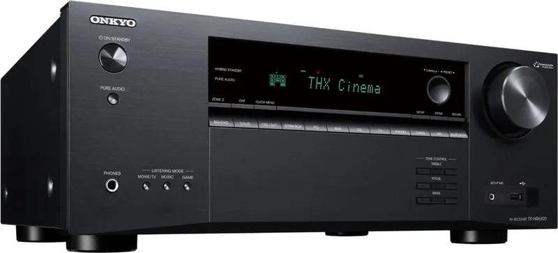 TX-NR6100 Black AV-receiver | 7.2 | DAB+ , FM , internetradio | Bluetooth | Wi-Fi | Multiroom | Works with Sonos | DTS Play-Fi | AirPlay 2 | Chromecast | Streaming Services | 8K | HDMI 2.1 | Klipsch Optimize Mode | THX Select van Onkyo in Zwart – productfoto