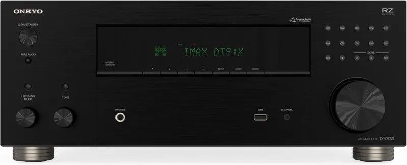 TX-RZ30 Premium AV Receiver - 9x 100W, HDMI 2.1 (6in/2out), 8K, DIRAC, Bluetooth, Network, Klipsch Optimized, Sonos, Roon van Onkyo in Zwart – productfoto