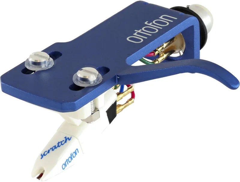 OM Scratch White gemonteerd op SH-4 Headshell van Ortofon in Blauw – productfoto