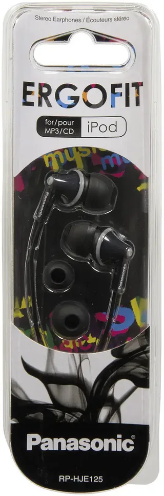 RP HJE125E-K - Ergofit - headphones - in-ear - black van Panasonic in Zwart – productfoto 2 van 2
