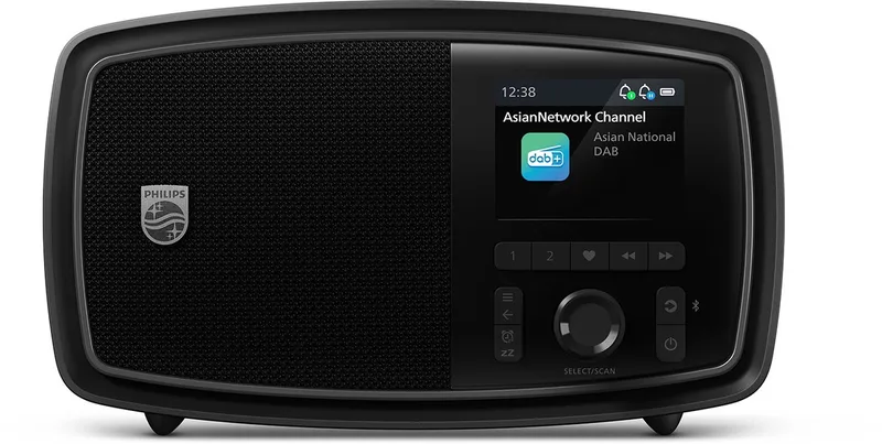 CENTURY RANGE - The Janet - TAV2000DB - FM- DAB+ radio - draagbaar - hoofdtelefoon aansluiting - klassiek design - 20 voorkeurszenders - modern kleurenscherm - dubbele alarmen en sleeptimer van Philips in Zwart – productfoto